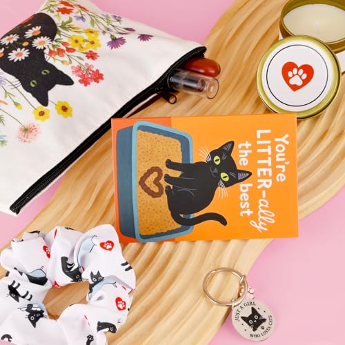 Cat Lover Gift Set for Women - 9-Piece Kit with Tumbler, Candle, Bag - Image 7