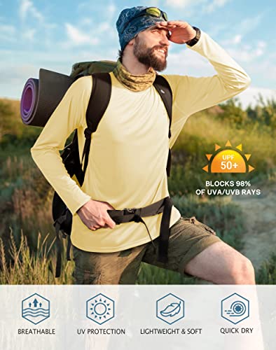 Image of Roadbox Mens UPF 50+ UV Sun Protection Shirts Outdoor Long Sleeve SPF Rash Guard for Fishing Hiking Swimming Running