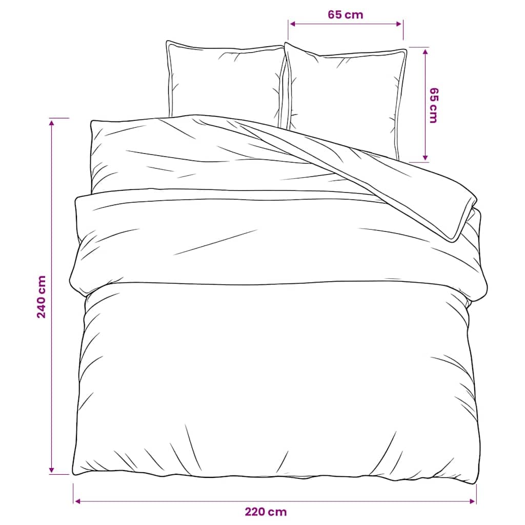 vidaXL Juego de Funda nórdica algodón Negro y Blanco 220x240 cm
