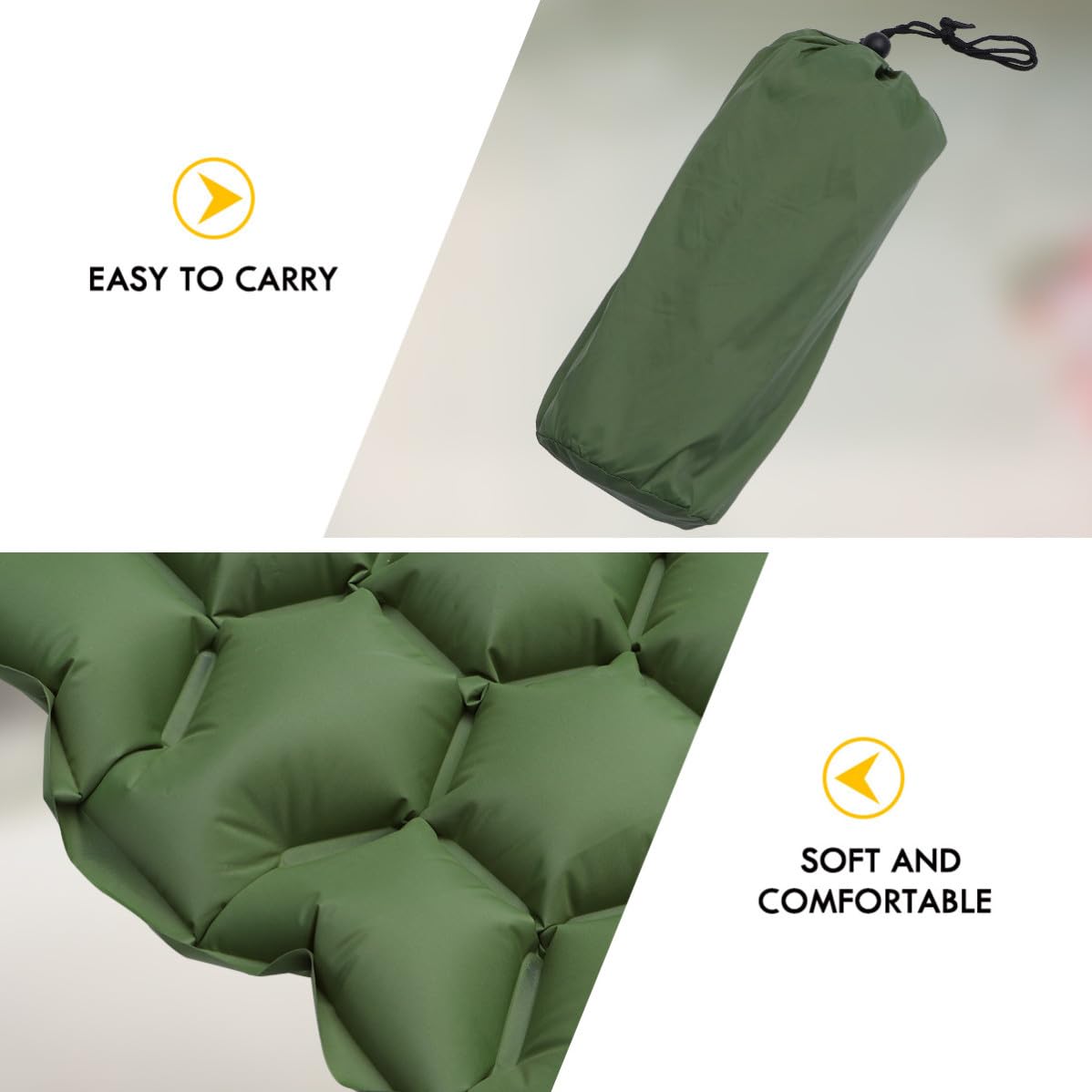 Abaodam Colchoneta Inflable para Dormir en Tienda, Verde, Nylon TPU