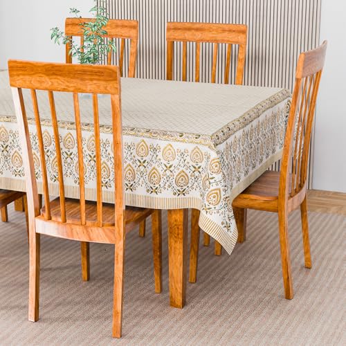 Nappe rectangulaire coton 185x137 nappe table à manger moutarde imprimée