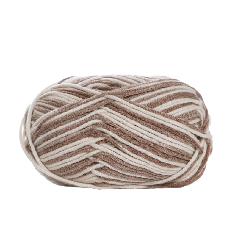 1 Roll 50g 5Ply Colorful Crochet Knitting Yarn for DIY Crafts (Khaki)