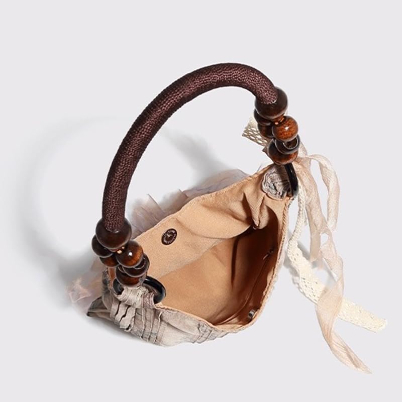 Vintage Chinese style tie dye rose flower bag, pleated armpit bag, commuting tote bag, single shoulder handbag3