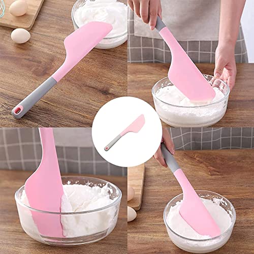 Image of Baskety Silicone Spatula Multipurpose Kitchen Baking Tool for Cake, Cream, Butter & Mixing - Heat-Resistant Silicone Utensil, Light Pink (Pack of 1)