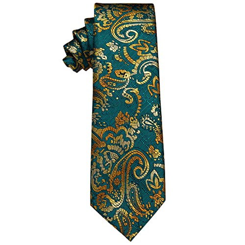 Image of YourTies Paisley Men's Necktie Woven Silk Floral Ties for Men Designer Formal Business Party Wedding
