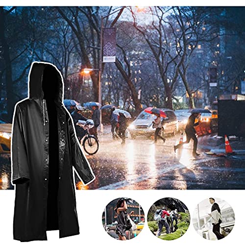 Roctee 2 Pack Portable Rain Ponchos, Black Reusable Rain Jacket For Adults With Hood, Raincoats Outdoor Large, Rain Coat #TOP6