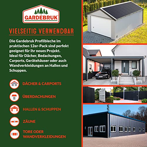 Wellblechplatten Gardebruk 12er Set Trapezblech 129×46 cm 7 m²