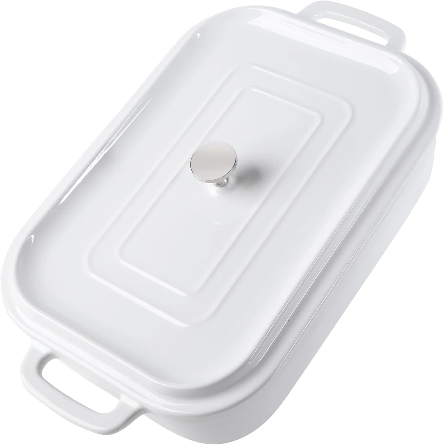 16.9x10 Inch ,4.5 quart? Ceramic Casserole Dish with Lid, Large bakeware with ,Covered Rectangular Casserole Dish Set, Lasagna Pans with Lid for Cooking, Baking dish With Lid for Dinner, Kitchen Christmas box gift; present; souvenir friend Men friends get