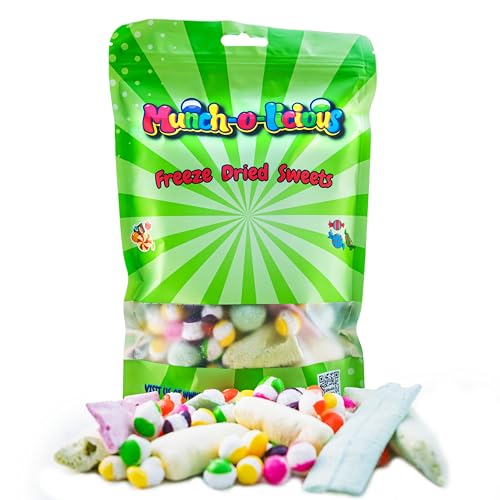 Munch-o-licious Chuches Liofilizadas 100g - Gominolas Sour Mix American - Freez Dried Candy Ideal para Regalo - Resealable Pack para Frescura - Chuches TikTok de Moda - alimentos liofilizados