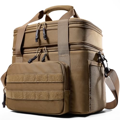 1TG Tactical Bolsa Térmica 18L-26L Fiambrera Expandible, Bolsa Refrigerante Grande e Impermeable con Correa, Bolsa de Almuerzo Reutilizable para Trabajo, Viajes, Camping, Picnic, Playa