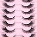 Fox Eye Lashes Wispy Eyelashes Natural Look Clear Band Lashes Fluffy Faux Mink Lashes Strip Natural False Lashes Pack by GVEFETIEE 8 Pairs