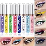 MEICOLY 8 Colors Liquid Eyeliner Colorful Set, Matte Colored Green White Waterline Eye Liners Pencil Pro High Pigmented Waterproof & Long Lasting Bright Eyes Makeup Kit,01