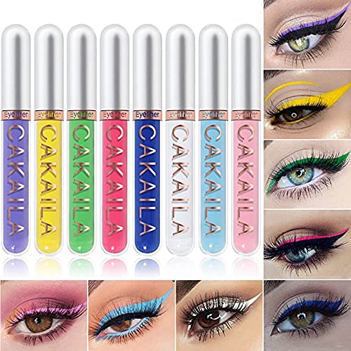 Buy MEICOLY8 Colors Liquid Eyeliner Colorful Set, Matte Colored Green