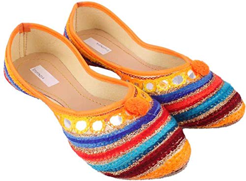 Mojari Faishon Ethnic Jutti for Women's & Girls-6UK (Orange)-picture-40