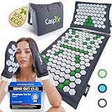 Akupressurmatte Set - Kissen, Handschuhe & Tasche 100% Leinen, Kokosfaser, Buchweizenschalen Schmerzlinderung Rücken & Entspannung - Caspor®