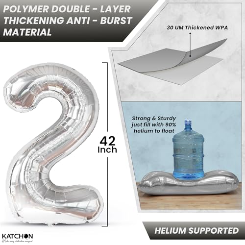 Image of Silver 2026 Balloons 42 Inch, Giant - Silver Graduation Decorations 2026, Foil Number 2026 Graduation Balloons Class of 2026 Decorations | Graduation Party Decorations | Prom Decorations 2026, Katchon
