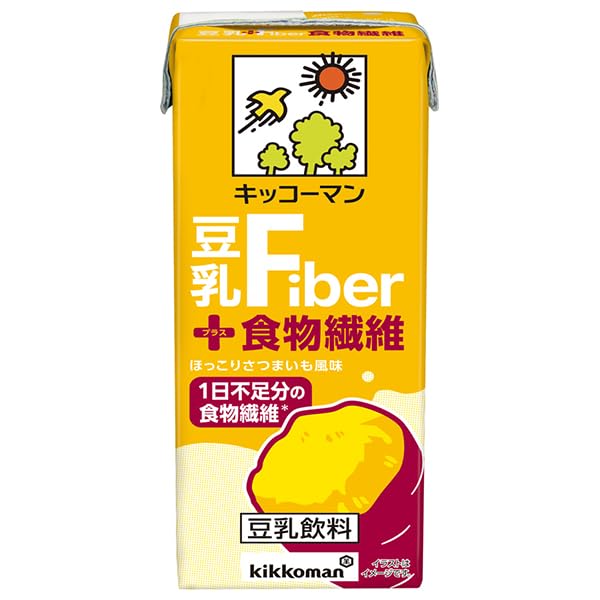 Amazon.co.jp: キッコーマン 豆乳 +食物繊維 200ml紙パック×18本入