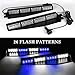 ASPL 32LED Visor Lights 26 Flash Patterns Windshield Emergency Hazard Warning Strobe Beacon Split Mount Deck Dash Lamp with Extend Bracket (Blue/White/Blue/White)