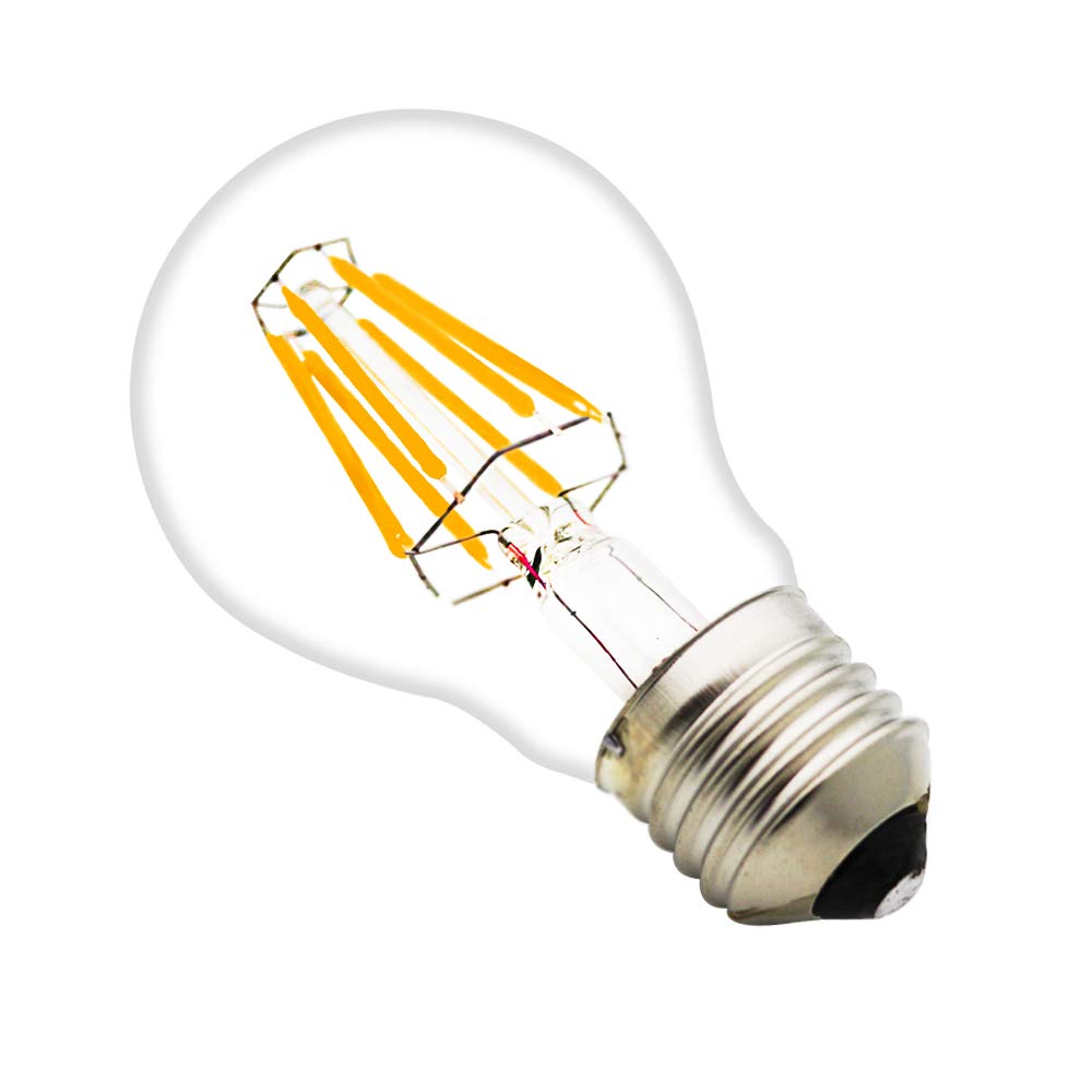 6W Bombillas de Filamento A60 Estandar E27,No regulable,Edison LED Retro filamento bombilla 2700K Blanco cálido Luz (18 pack)