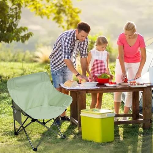 Image of Garden Art Oversized Portable Camping Chair |Heavy Load Capacity Up to 150kg |Light Weight Easy to Carry |Back Packing Chair for Garden,Patio,Camping,Picnic,Fishing GACCG1491-12 (Green, Oversized)