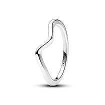 PANDORA Timeless Anello in argento Sterling ondulato, 56