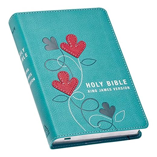 KJV Holy Bible, Compact Bible - Aqua and Red Faux Leather Bible w/Ribbon Marker, Red Letter Edition, King James Version