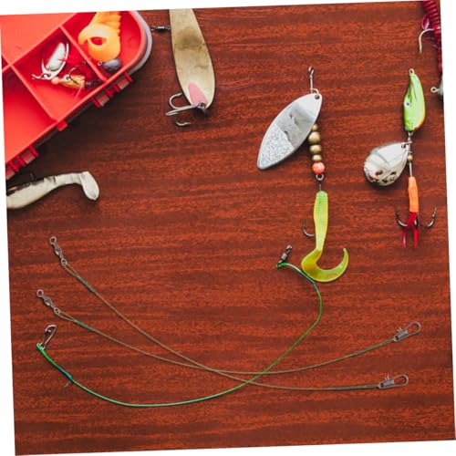 SUPVOX Set 30 unids de anzuelos con líder de pesca de acero miniatura 5