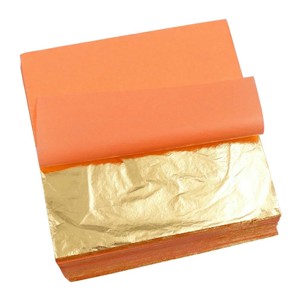 500 Stück 14 cm Blattgold-Imitat, Goldfolienblätter, Vergoldung, Kupfer Nr. 2,5, Blatt für Kunsthandwerk, vergoldet, DIY-Kunsthandwerk