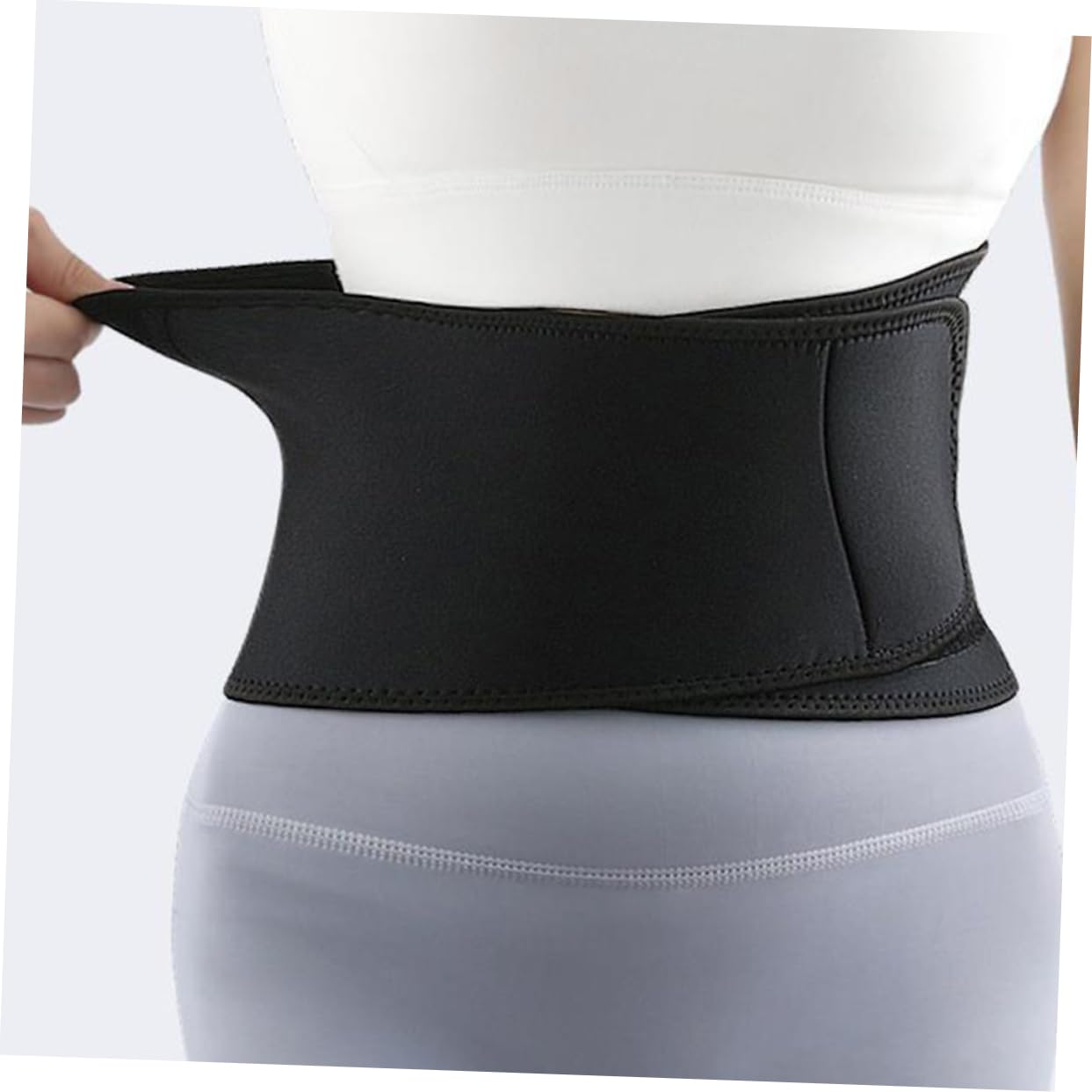 OSOLADY Abdominal Binder Women's Waist Belt Workout Waist Support Yoga Running Belt Black