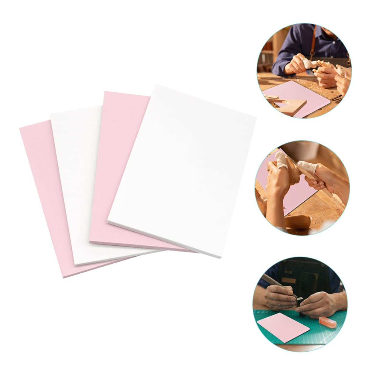 HAWILLOSCH DIY Rubber Stamps Crafting 4 Pack Flexible Rubber Blocks Engraving Material for Manual DIY Engraving Projects