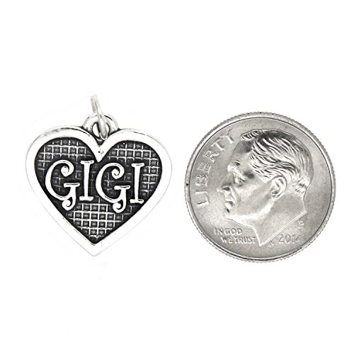 LGU Sterling Silver Oxidized Gigi Textured Heart Grandmother Charm2