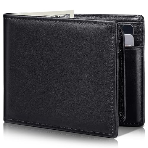 Image of Artpaxy Mens Wallet Bifold Genuine Leather RFID Blocking Wallet for Men with 2 ID Windows 12 Card Holders 2 cash pockets 1 Gift Box