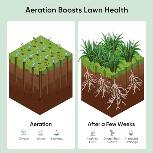 Grenebo Lawn Aerator with 16 Spikes