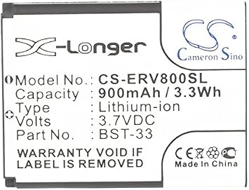 XSP 900mAh Replacement Battery SEBA01 BST-33 MN Z800 V800i V800 V802 V802SE P990i M600i W395 C702 G502 G700 G705
