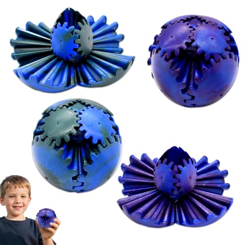 2PCS Gear Ball Fidget Toys 3D Printed Fidget Toys Spinning Gear Sphere Multicoloured Gearsphere Cube Fidget Ball Whirling Wonder Fidget Balls Stress Relief Cool Stuff Toy Fun Desk Toy for Adults Kids
