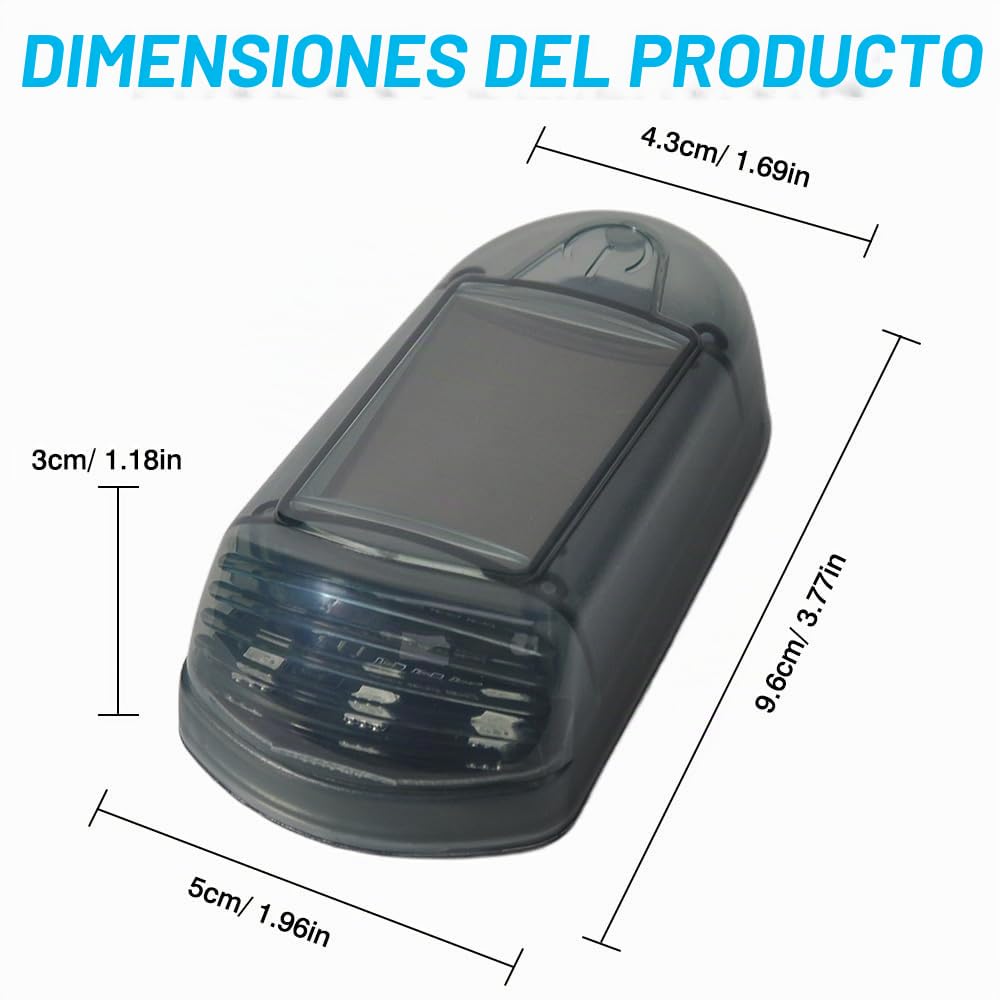 Luces LED solares inalámbricas para Cabina de Coche Riloer, luz ámbar | Luz LED solar para cabina, compatible con todo tipo de vehículos, incluidos camiones, automóviles y modelos universales.