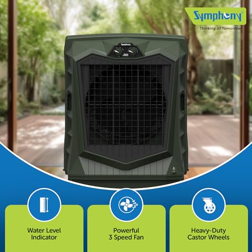 Image of Symphony Air Force 120 Desert Air Cooler | Extra Powerful Air Throw | Robust, Weather resistant Body | Heavy Duty Air Cooler | 375W Energy-Efficient Cooling | Auto Louver | 1-Year Warranty