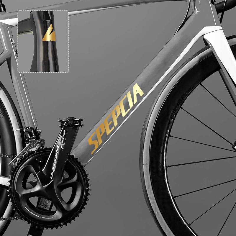for Specialized Tarmac SL6 Road Bike | Color-Changing Frame Logo Decals, UV-Resistant, Precision-Cut, Multiple Colors for Custom Style (Electro-Gold Plating)