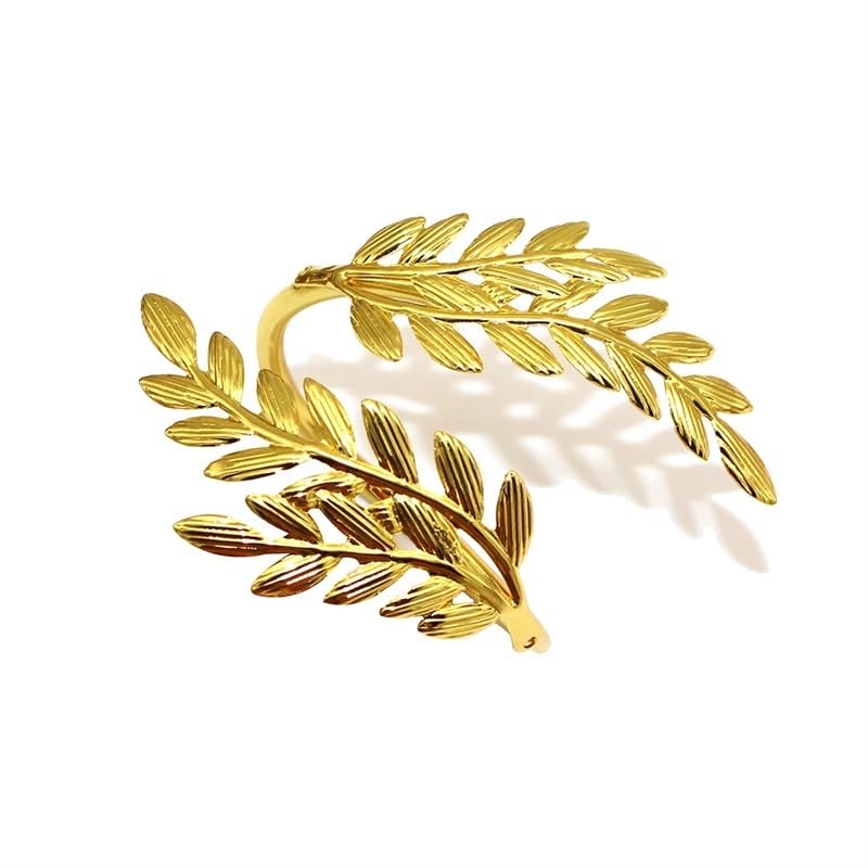 12Pcs Gold Silber Blatt Serviette Ringe Halter Herbst Serviette Schnalle for Hochzeit Party Home Küche Home Tisch Dekor (Color : HWL88-Gold)