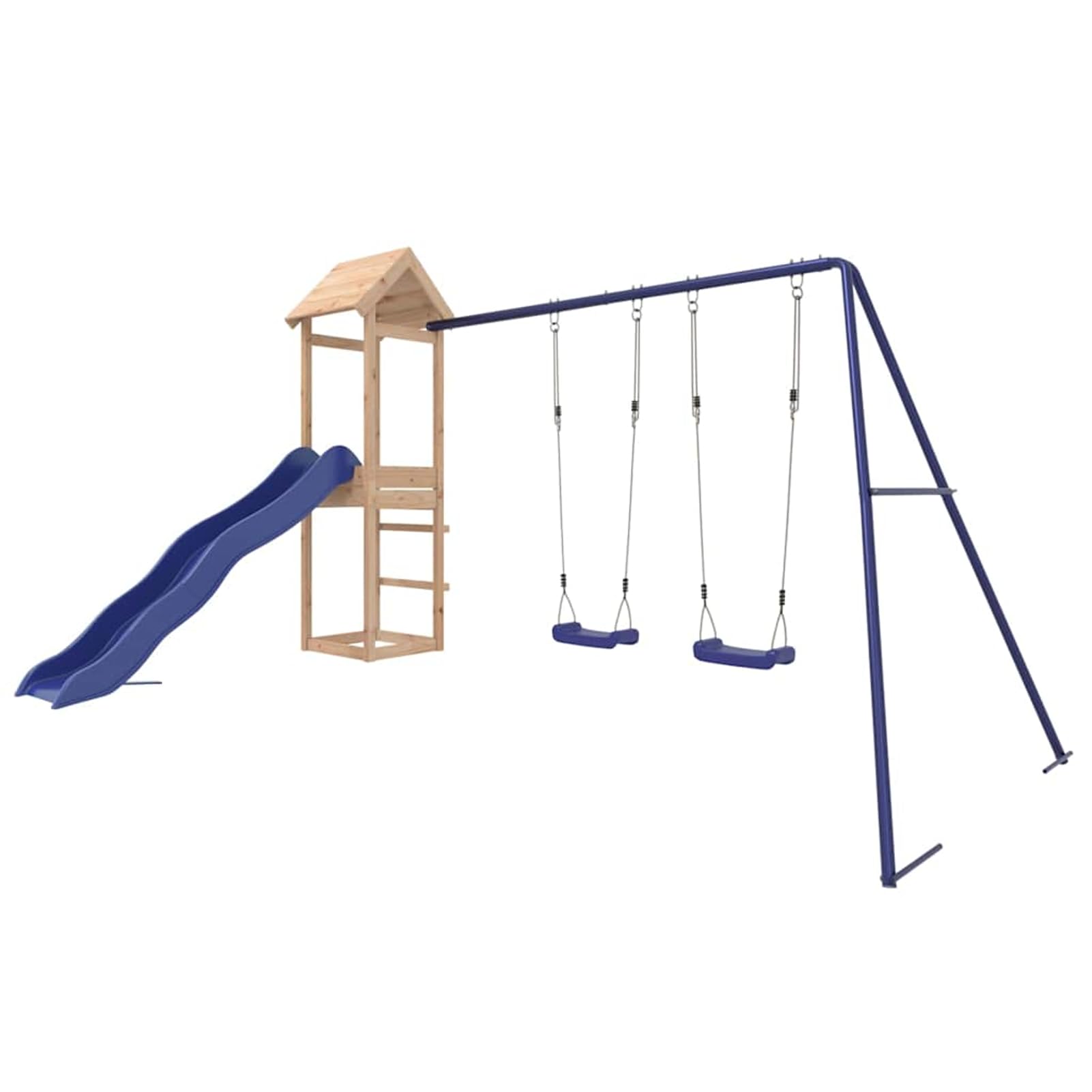 Gecheer Set de Parque Infantil de Madera, con tobogán y Dos Columpios, Torre de Juegos y Estructura Robusta, de Pino Macizo, para jardín y niños de 3 a 8 años