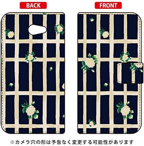 Second Skin Flip Smartphone Case Sindee Flower Grid (Navy) / for Xperia ZL2 SOL25/au ASOL25-IJTC-401-LIZ4