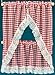 Melody Jane Dollhouse Red Gingham Kitchen Curtains & Valance on Rail Miniature Accessory