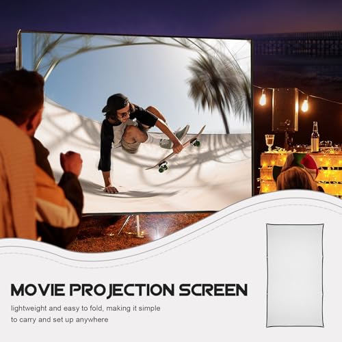 Pantalla de proyección doble faz polyester blanca BESPORTBLE miniatura 3