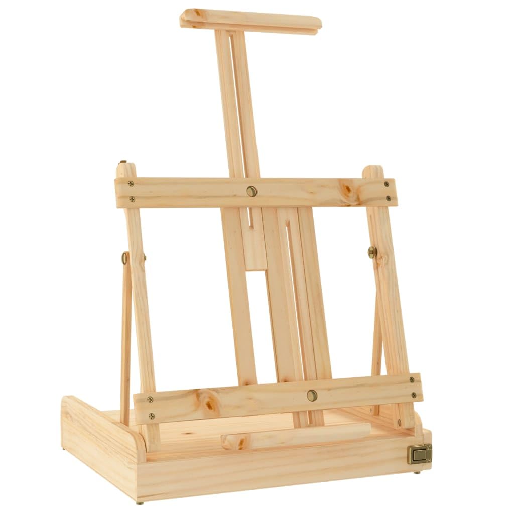 Homgoday Caballete de Pintura de Mesa de Madera Plegable con Cajón de Almacenamiento - Altura Regulable hasta 87,5 cm