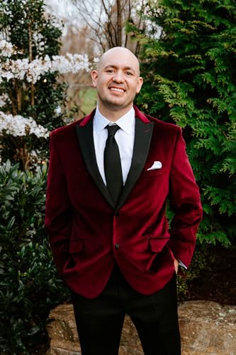 Wangyue Mens Velvet Blazer Two Button Slim Fit Suit Jacket Sports Coat Tuxedo Jacket for Men Prom Wedding Dinner Party4