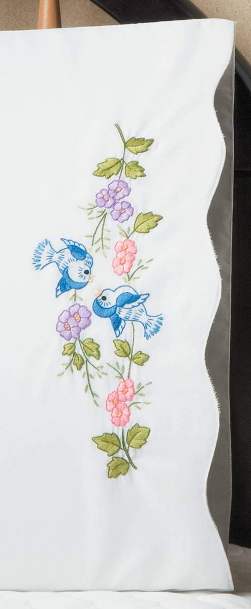 Bluebirds Pillowcases for Embroidery