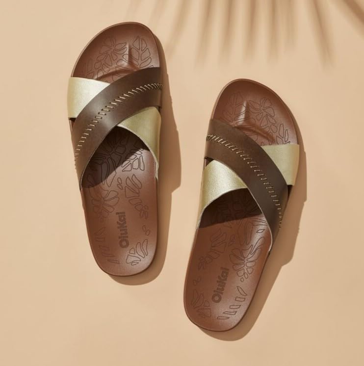 Image of OluKai Kipe'a Olu Women's Slide Sandal, Premium Leather, Relaxed & Dressy Design For Any Occasion, All-Day Comfort & Fit