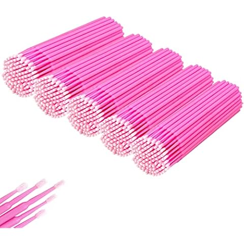 500 Pcs Micro Brushes, Microswabs For Eyelash Extensions & Makeup, Lint Free Lip Micro Applicator Brush, Disposable Micro Swabs, Eye Lash Mascara Wands Cover