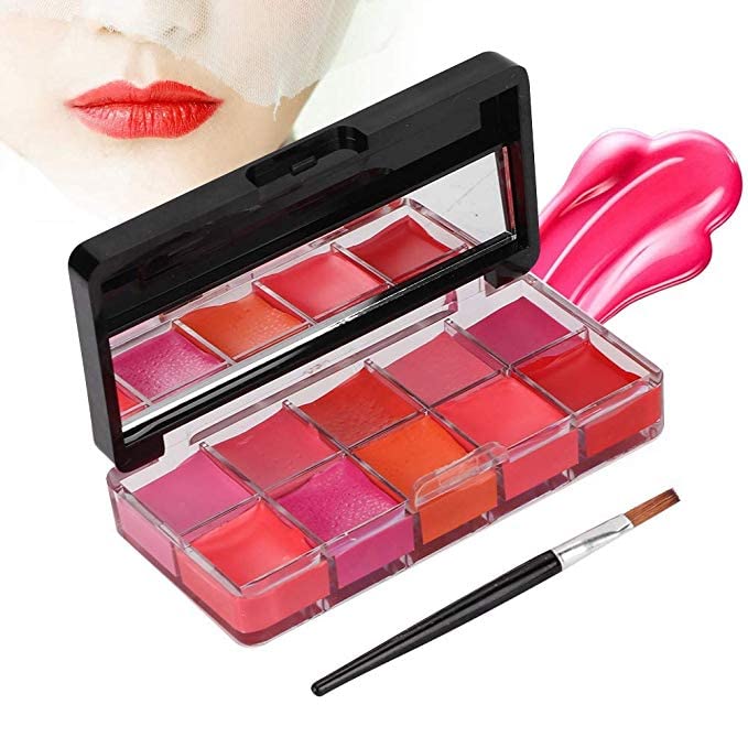Crazy Huda Waterproof 10 Multi Shade Lip Palette With Brush For Protective Stay All Day-image-12
