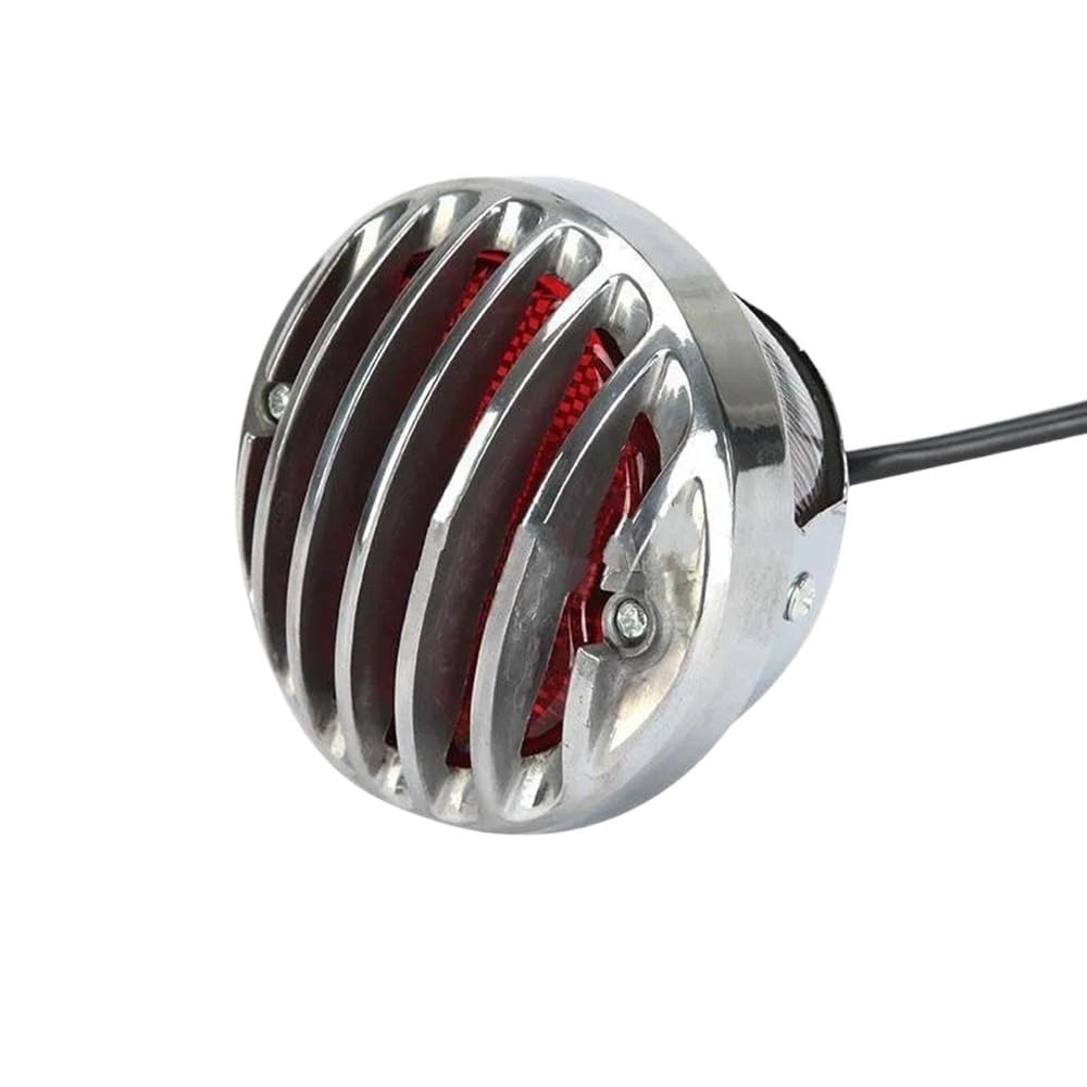 Feu Stop Accessoires De Moto Chromés, Feu Stop Rond Nervuré Pour Ha&rley